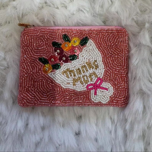 Pochette à monnaie en perles de verre style classique, brodée à la main, pour femme, avec fermeture éclair, pour cartes et perles, couleurs mélangées - Product Image 1