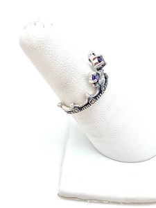 <b>Sterling</b> <b>Silver</b> Amethyst Crown <b>Ring</b> Elegant Gemstone Jewelry Women Gift Handmade <b>Adjustable</b> Wholesale Supplier - Product Image 6