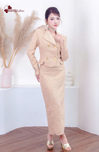 Vestidos Casuales de Trabajo y Fiesta de Noche, Estilo Lujoso, Personalizados, Económicos, de Fieltro con Lentejuelas, Largo de Falda 88cm, Hechos en Vietnam - Product Image 3