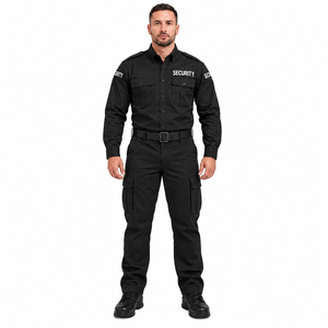 Ensemble uniforme de sécurité pour hommes de haute qualité, chemise de travail à manches longues, pantalon cargo latéral, couleur unie, uniforme de travail personnalisé pour hommes - Product Image 1