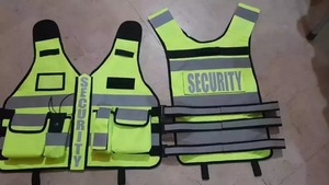 Hi Vis Reflective <b>Safety</b> Vest Guard Use Workplace Community <b>Safety</b> Vest Multi Pocket Polyester Customized Security Guard Uniform - Product Image 6