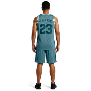 Men's Basketball Jersey Tank <b>Top</b> V-Neck Breathable Sporty Style <b>Green</b> <b>Mesh</b> Sleeveless Shirt - Product Image 3