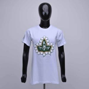 Camisetas de Mujer de Primera Calidad con Logotipo Personalizado, Cuello Redondo, Manga Corta, Bordado de Chenilla en el Frente - Product Image 1