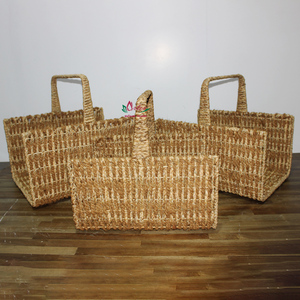 Eco-Friendly Handmade Seagrass Wicker <b>Log</b> Storage <b>Basket</b>, Natural Crafts For Kitchen & Living Room - Product Image 1