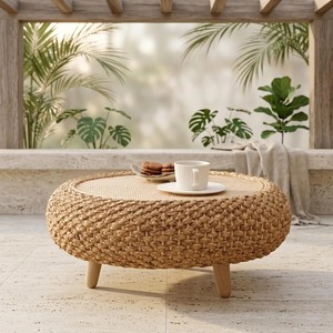 Taburete de Ratán de Diseño, Ideal para Salas de Estar, Dormitorios, Rincones de Lectura y Espacios Exteriores Cubiertos, desde India - Product Image 6