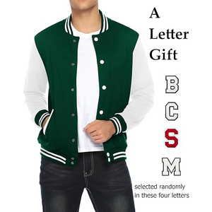 Oversized Varsity Jacket Men Wool Polyester <b>Blend</b> Drop Shoulder Relaxed Fit Retro College Streetwear Fashion Winter Coat - Product Image 3