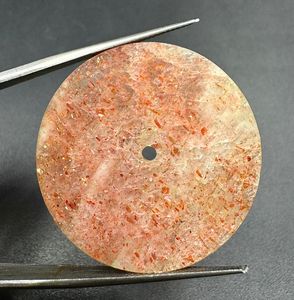 Cadran de montre de luxe Sunstone 24,5 mm, épaisseur 1 mm, pierre précieuse naturelle taillée à plat, orange, classique, élégant, accessoires vintage - Product Image 4