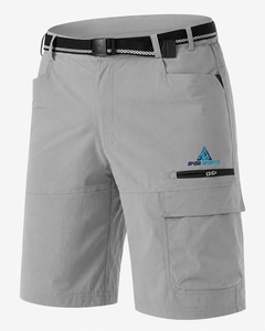 Mens Lightweight Quick Dry Breathable <b>Canvas</b> Cargo Hiking Shorts Elastic Waist Belt Multi Pocket Outdoor Travel Fishing Camping - Product Image 1