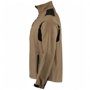 SPINE CRAFT Wholesale Soft Shell Spring Hooded Bomber Jacket Square Collar Front Logo <b>Warm</b> <b>Fleece</b> Lining Waterproof Zipper Men - Product Image 5