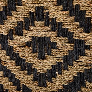Wholesale <b>Black</b> and Natural Seagrass Storage Basket Eco-Friendly Handwoven Handles Vintage Style for Home Decor Kingcraftviet - Product Image 5