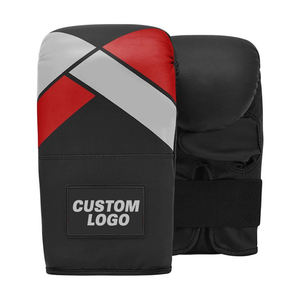 Guantes de boxeo de cuero PU en colores negro, rojo y gris para competición, buena calidad, venta al por mayor, tallas 4oz, 6oz, 8oz. - Product Image 1