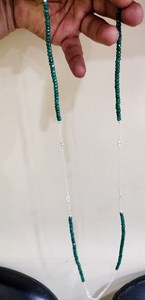 Collar de Plata de Ley con Cuentas Facetadas de Piedras Preciosas Naturales de 4 mm, 34 Pulgadas, Rubí - Product Image 2
