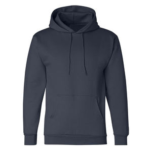 Men's Hooded Sweatshirt Solid <b>Navy</b> Blue <b>Knitted</b> Long Sleeve Regular Fit Casual Autumn Wear Pocket Design 2027 - Product Image 1