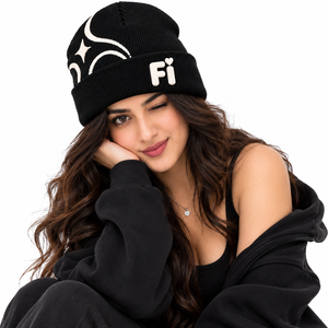 Gorros de Punto Personalizados al por Mayor con Bordado 3D, Unisex, para Invierno, con Puño Plegable, Diseño de Estrellas y Luna, Estilo Urbano, Proveedor de EE. UU. - Product Image 1