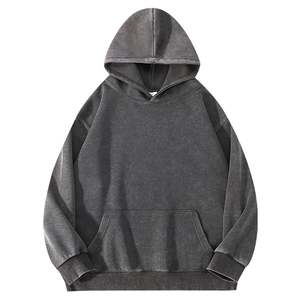 OEM Service 100% Cotton Heavyweight Fleece <b>Brushed</b> Inside 450 GSM Men's Hoodies Oversized Unisex Acid Washed Fleece Vintage - Product Image 1
