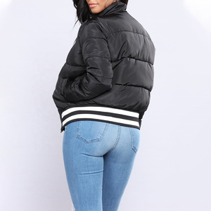 Best Quality <b>Women</b> Quilted Puffer Jacket Hooded Full Sleeve Solid Color Winter Bomber <b>Coat</b> Thick Polyester Wadding Zipper Jacket - Product Image 2