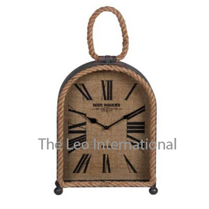 Roman Numerical Table Clock Aluminum Metal Home Office <b>Study</b> <b>Desk</b> Round Shape Quartz Analog Golden Plated - Product Image 2