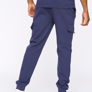 Pantalones Deportivos de Algodón Azul Marino para Hombre, con Bolsillos Laterales, Cintura Elástica, Corte Informal, para Otoño - Product Image 2