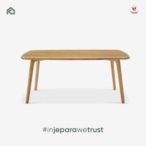 Modern Japandi Solid Teak Wood <b>Dining</b> <b>Table</b> <b>Space</b> <b>Saving</b> Home Apartment Cafe Restaurant <b>Table</b> Indonesia - Product Image 5
