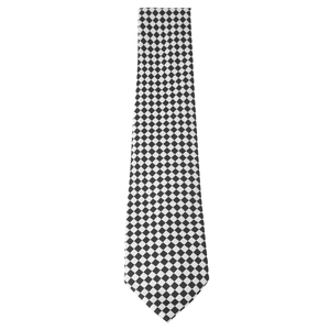 Cravate noire et blanche à carreaux de qualité supérieure, motif géométrique classique, cravate tissée pour homme, cravate formelle personnalisée - Product Image 2