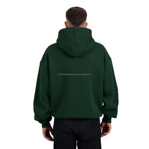 Gris oscuro Boxy Fit de lujo personalizado Unisex Zip up Hoodie Oversize Drop Shoulder con patrón de araña bordado para ropa de invierno - Product Image 4