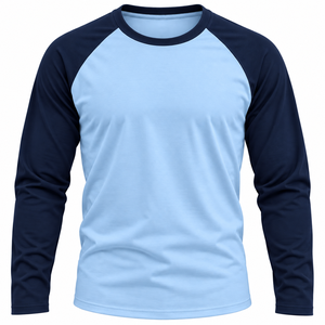Custom <b>Men</b>’s <b>Long</b> Sleeve Raglan <b>T</b>-<b>Shirt</b> Baseball Tee Crew Neck Casual Cotton <b>Shirt</b> - Product Image 4