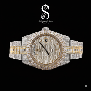 Relojes Mecánicos de Alta Calidad Personalizados con Diamantes, Relojes de Moissanita Plateados con Incrustaciones de Diamantes para Regalo - Product Image 1