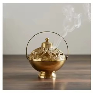 Quemador de Incienso de Metal con Acabado Dorado de Lujo, para Meditación, Ramadán, Incienso Árabe e Indio - Product Image 5