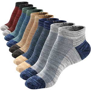 Men's Ankle <b>Socks</b> Beige With <b>Black</b> Toe And Heel Breathable Knitted Summer Thin Fit - Product Image 6