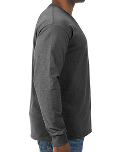 เสื้อยืดแขนยาวผ้าฝ้ายแท้ 100% สไตล์วินเทจสองชั้นสำหรับผู้ชาย ทรงปกติ ดีไซน์เรียบง่าย น้ำหนักมาก เป็นมิตรกับสิ่งแวดล้อม - Product Image 2