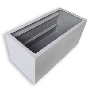 Modern <b>Square</b> Fiberglass Plant <b>Pot</b> with Drainage Hole Weather Resistant for Outdoor Garden & Balcony Use - Product Image 3