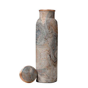 Abstract Spiral Art <b>Copper</b> Water <b>Bottle</b> Contemporary Mosaic Print Metal <b>Drink</b> Flask Reusable Hydration Travel Companion - Product Image 3