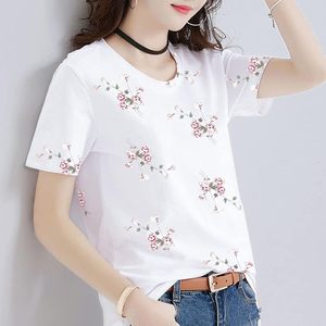 เสื้อยืดคอตตอนเกาหลีสำหรับฤดูร้อน ผู้หญิง คอกลม แขนครึ่ง ผ้าถักเนื้อแน่น ระบายอากาศได้ดี แห้งเร็ว สไตล์สตรีทแวร์ เสื้อผู้หญิง - Product Image 2