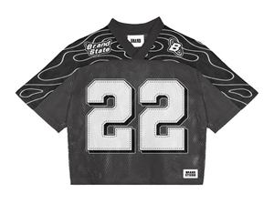 เสื้อเบสบอลทรงโอเวอร์ไซส์ แขนสั้น คอวี สำหรับผู้หญิง สไตล์ Y2K สตรีทแวร์ เป็นมิตรต่อสิ่งแวดล้อม ติดกระดุม  เหมาะสำหรับงานพิมพ์ลายแบบซับลิเมชั่น # 22 - Product Image 5