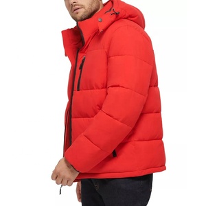 Custom Puffer Jacket Men's With Hoodie Red Coats for Men Waterproof High Quality Streetwear <b>Down</b> Jacket Puffer Stock for Unisex - Product Image 3