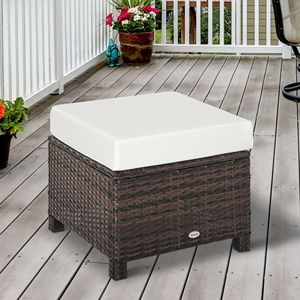 Pouf da Esterno per Patio con 20 Cuscini in Rattan PE Intrecciato Marrone Resistente allo Sbiadimento - Product Image 2