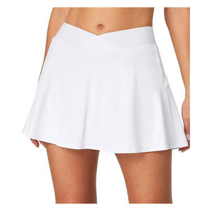 Jupe de tennis plissée avec poches pour femmes, jupe-short de golf athlétique avec short intégré, taille croisée, couleurs personnalisables - Product Image 1
