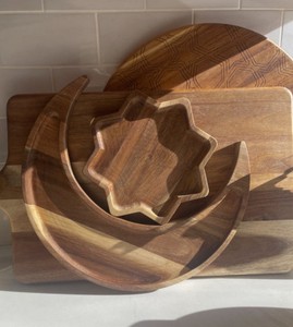 Ensemble de plateaux de service en bois d'acacia, motif lune et étoile, pour la décoration de table lors du Ramadan et de l'Aïd Moubarak, vente en gros - Product Image 4