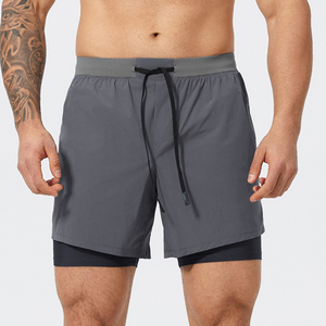 Men's Solid Green Quick Dry Drawstring Sport Shorts <b>Mid</b> Waist Woven Polyester Short Shorts - Product Image 5