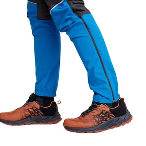 Ensemble survêtement pour homme en nylon imperméable, coupe ample, bleu, avec veste coupe-vent brodée et pantalon, vente en gros - Product Image 6