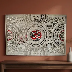 Panel Decorativo de Pared Om Lippan de Alta Calidad, Arte Metálico Tradicional en Relieve para Sala de Estar, Recibidor, Dormitorio y Espacios Espirituales - Product Image 4