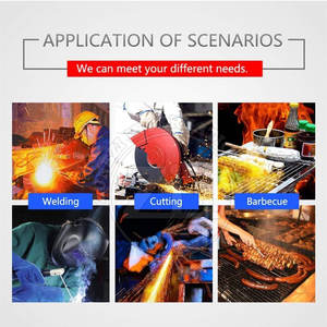 Guantes de soldadura de cuero para protección de manos y brazos, forrados con forro polar, protección contra salpicaduras de metal fundido, compatibles con TIG/MIG, con soporte para el pulgar en la parte posterior. - Product Image 5