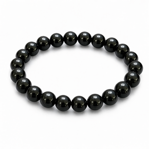 Pulsera de Turmalina Negra Natural Pulida a Granel, 8mm, con Cuentas Elásticas de Cristal para Protección y Energía Curativa, Regalo para Hombres y Mujeres - Product Image 1