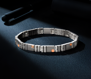 Pulsera de Oro Blanco y Oro Rosa de 18K con Diamantes CVD Cultivados en Laboratorio, Estilo Étnico para Mujer, Ideal para Regalo de Boda o Fiesta - Product Image 1