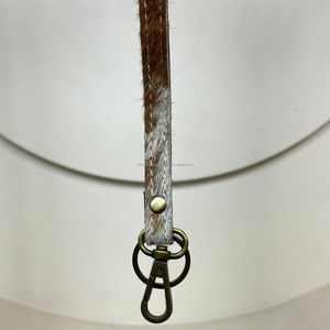 Wholesale Custom Design Genuine Cowhide Leather Lanyard Handmade Real Leather ID Card <b>Badge</b> <b>Holder</b> Neck Strap Lanyard for Unisex - Product Image 5