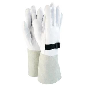 Gants de soudage longs en cuir de vachette et de chèvre, conception épaisse et protectrice avec protection continue pour le soudage - Product Image 2