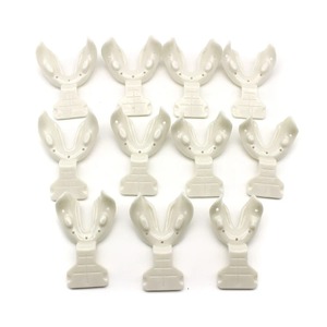 Bandeja de impresión mandibular dentada para instrumentos dentales, con corte de marco, para prótesis, suministros para dientes, manual, estriada, Clase II, 3 mandíbulas - Product Image 1