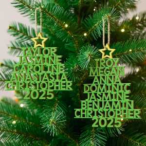 Adorno Navideño de Madera Personalizado con Nombres Cortados con Láser, Decoración Festiva 2025, Diseño Moderno - Product Image 5