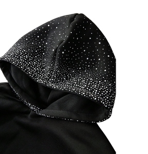 Streetwear Best Selling Zipper Rhinestone Hoodies Men 100% Cotton Quick Dry Breathable Pocket <b>Design</b> Winter Customizable - Product Image 4