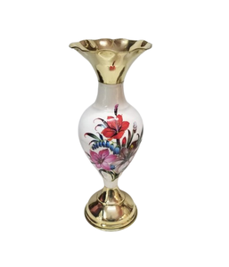 Vase à fleurs marocain en laiton fait main élégant - Design traditionnel luxueux, écologique, résistant à la rouille, pour table de mariage - Product Image 3